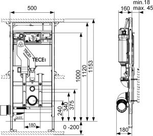 Tece Застенный модуль TECElux 400 9600400