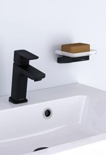 Смеситель для раковины Ravak TD F X070147 с донным клапаном чёрный матовый