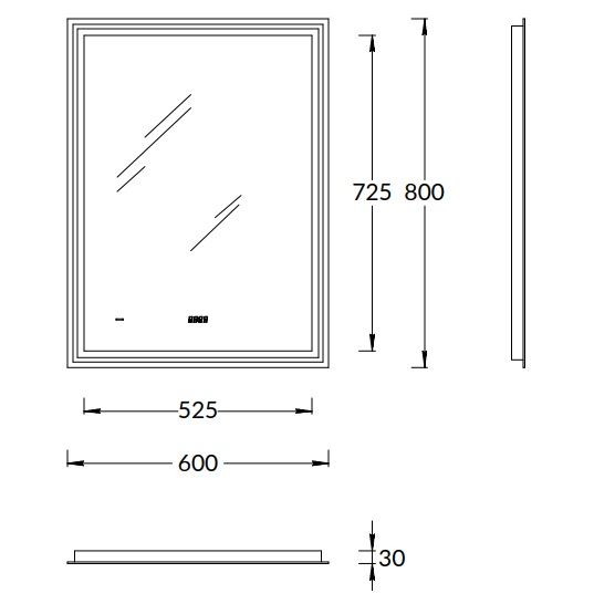 Зеркало с подсветкой Kerama Marazzi Tecno M TE.mi.60 60 см с функцией антизапотевание белый