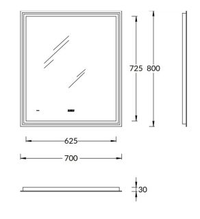 Зеркало с подсветкой Kerama Marazzi Tecno M TE.mi.70 70 см с функцией антизапотевание белый Зеркало с подсветкой Kerama Marazzi Tecno M TE.mi.70 70 см с функцией антизапотевание белый
