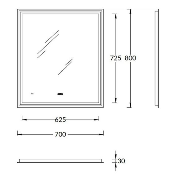 Зеркало с подсветкой Kerama Marazzi Tecno M TE.mi.70 70 см с функцией антизапотевание белый