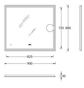 Зеркало с подсветкой Kerama Marazzi Tecno M TE.mi.90.1 90 см с макро линзой и функцией антизапотевание белый
