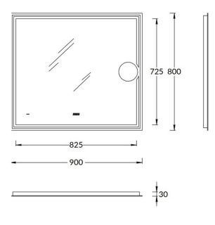 Зеркало с подсветкой Kerama Marazzi Tecno M TE.mi.90.1 90 см с макро линзой и функцией антизапотевание белый Зеркало с подсветкой Kerama Marazzi Tecno M TE.mi.90.1 90 см с макро линзой и функцией антизапотевание белый