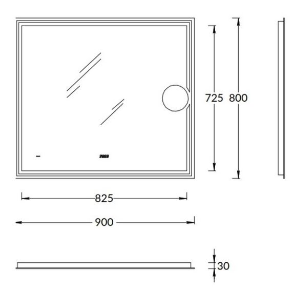 Зеркало с подсветкой Kerama Marazzi Tecno M TE.mi.90.1 90 см с макро линзой и функцией антизапотевание белый