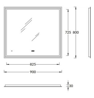 Зеркало с подсветкой Kerama Marazzi Tecno M TE.mi.90 90 см с функцией антизапотевание белый Зеркало с подсветкой Kerama Marazzi Tecno M TE.mi.90 90 см с функцией антизапотевание белый