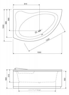 Ванна Cezares TEBE-150-100-41-L