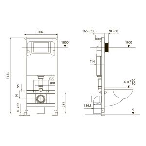 Комплект TECE TECEspring S401204 инсталляция для унитаза с кнопкой смыва чёрный матовый