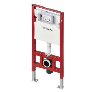 Комплект TECE TECEspring S401101 инсталляция для унитаза с кнопкой смыва хром глянцевый контур клавиш хром матовый