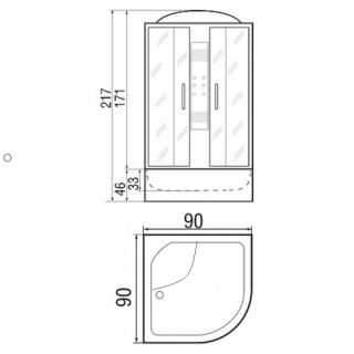 Душевая кабина RIVER TEMZA 90/46 ТН Душевая кабина RIVER TEMZA 90/46 ТН