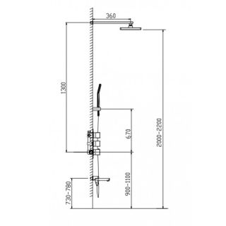 Душевая система Timo Tetra-thermo SX-0199/00SM с термостатом хром