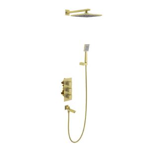 Душевая система Timo Tetra-thermo SX-0199/17SM с термостатом золото матовое
