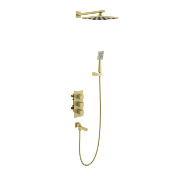 Душевая система Timo Tetra-thermo SX-0199/17SM с термостатом золото матовое