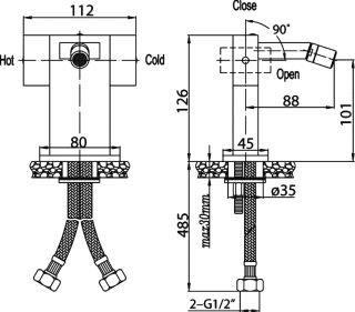 Смеситель BelBagno на биде TEV-BD-CRM хром