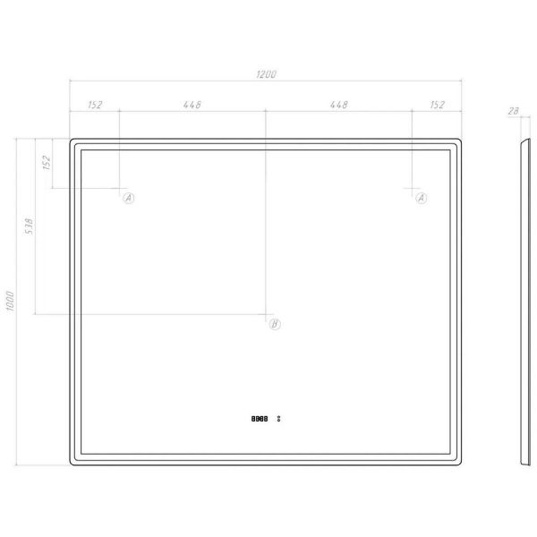 Зеркало с подсветкой Vigo Roberta Luxe 296 120 см
