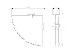 Стеклянная полка для ванной Wonzon & Woghand Easy WW-8117 хром