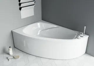 Ванна из искусственного камня Astra-Form Тиора 01010023 левая 155x105 см белый глянец