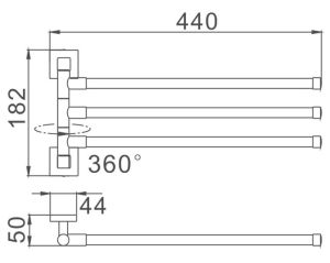 Полотенцедержатель Haiba HB8613 44см хром