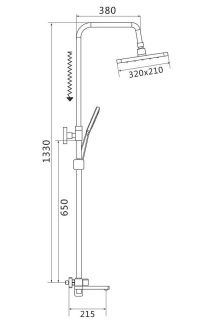 Душевая стойка Shevanik S9936H чёрный Душевая стойка Shevanik S9936H чёрный