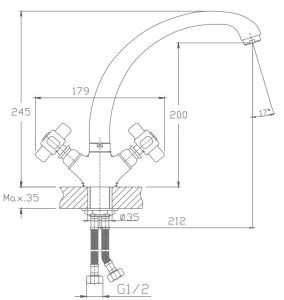 Смеситель для кухни Haiba HB4218 хром