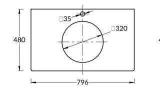 Столешница для полувстраиваемых раковин Kerama Marazzi Про Чементо KM6012G0501RP80Ic2 80 см серый светлый натуральный