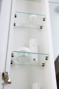 Зеркальный шкаф BelBagno с подсветкой левосторонний 90x75см Bianco Lucido MARINO-SPC-900/750-1A-BL-P-L