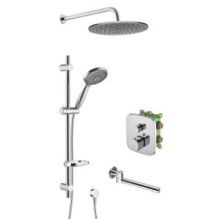 Душевой комплект Swedbe Platta 5560G1 с термостатом хром/серый Душевой комплект Swedbe Platta 5560G1 с термостатом хром/серый