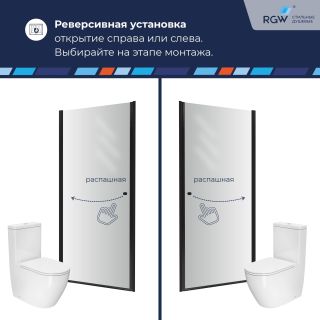 Душевая дверь RGW Dolphin TN-03B 54930309-14 90 см профиль чёрный стекло прозрачное
