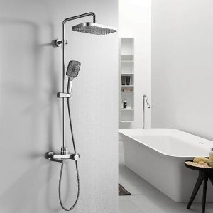 Душевая стойка Rose R1896T с термостатом пепельный