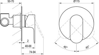 Смеситель для душа Ravak Eleganta EL X070299 чёрный матовый