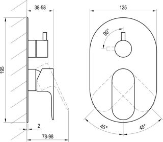 Смеситель для душа Ravak Eleganta EL X070221 хром