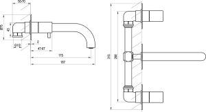 Смеситель для ванны Ravak Espirit  X070277 ES 021.20BLM.O1 ЧЕРНЫЙ МАТОВЫЙ
