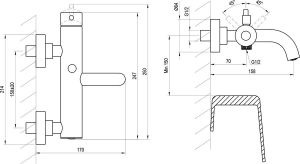 Смеситель для ванны Ravak Espirit  X070242 ES 022.10WV БЕЛЫЙ ВЕЛЬВЕТ