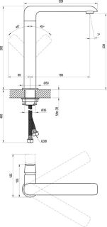 Смеситель для раковины Ravak Flat FL X070174 чёрный матовый