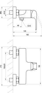 Смеситель для душа Ravak Flat X070121 хром