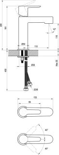 Смеситель для раковины Ravak Puri X070181 чёрный матовый