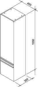 Ravak Шкаф боковой SB 400 L Clear белый/вишня