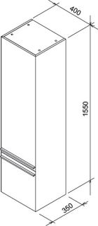 Ravak Шкаф боковой SB 400 R Clear белая/вишня