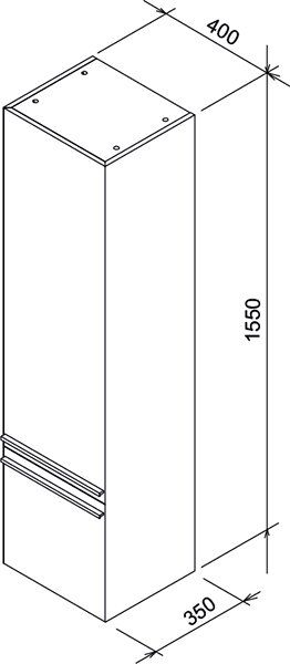 Ravak Шкаф боковой SB 400 R Clear белая/белая