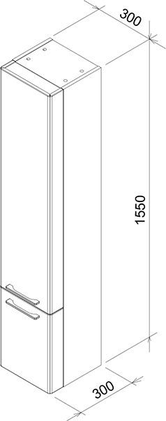 Ravak Шкаф боковой SB 300 L Ring белый