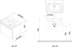 Ravak Тумба под умывальник SD 10° 650 тёмный орех
