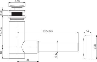 Сифон для раковины Ravak X01723 с фиксированным сливом белый