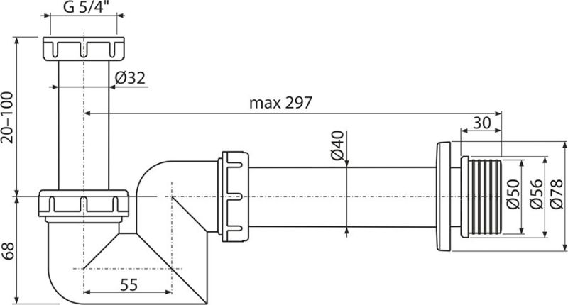Ravak Сифон для биде белый DN 40