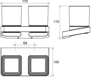 Стаканы  Ravak 10° чёрный X07P558