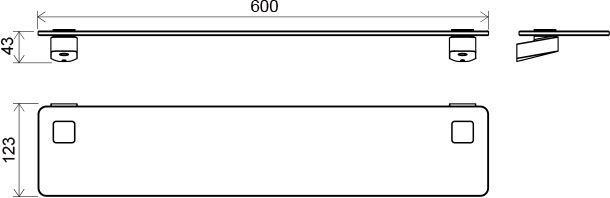 Ravak Полка стеклянная, 64 см TD 500.00