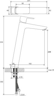 Смеситель для накладной раковины Ravak 10° Free чёрный X070151 Смеситель для накладной раковины Ravak 10° Free чёрный X070151