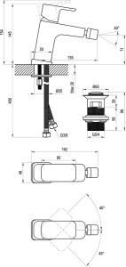 Смеситель для биде Ravak 10° Free чёрный X070155