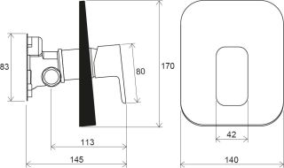 Смеситель для душа Ravak TD F X070159 чёрный матовый