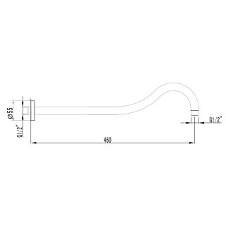 Кронштейн для верхнего душа Lemark LM4887B 46 см бронза