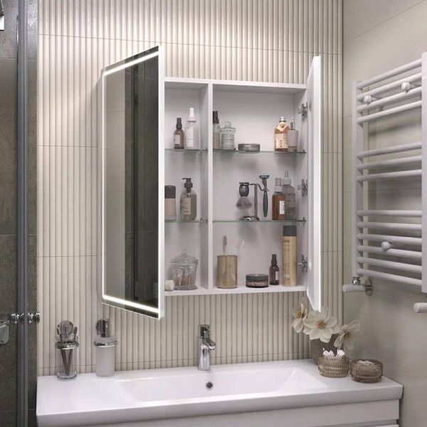 Зеркальный шкаф с подсветкой Vigo Geometry 221 80 см