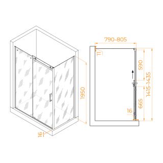Душевой уголок RGW TO-44-1B (TO-14B + Z-060-2B) 020744148-14 140x80см чёрный Душевой уголок RGW TO-44-1B (TO-14B + Z-060-2B) 020744148-14 140x80см чёрный